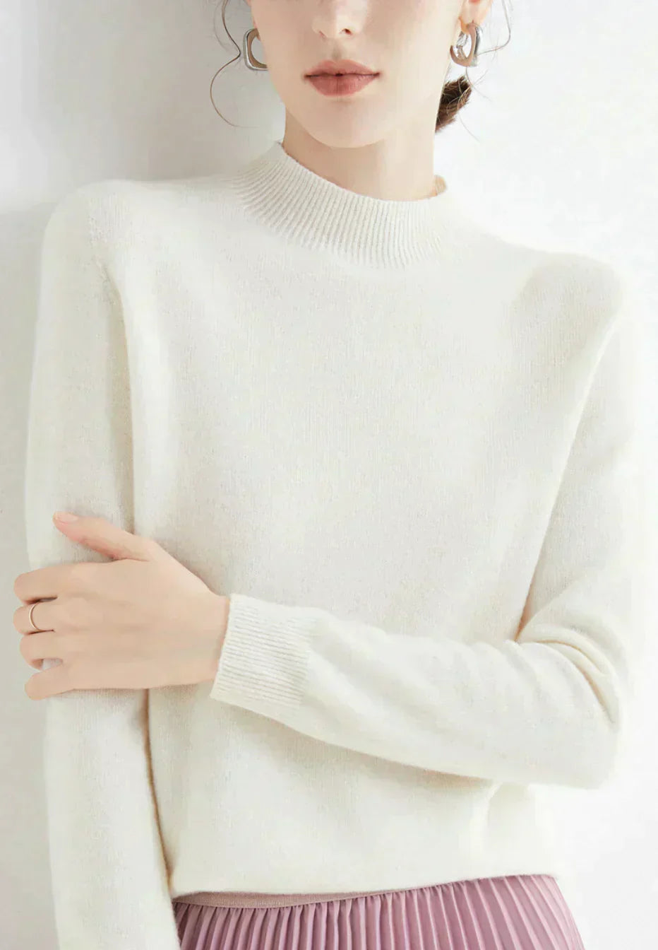 Women's Knit Sweater with Classic Crew Neck Design | D&S