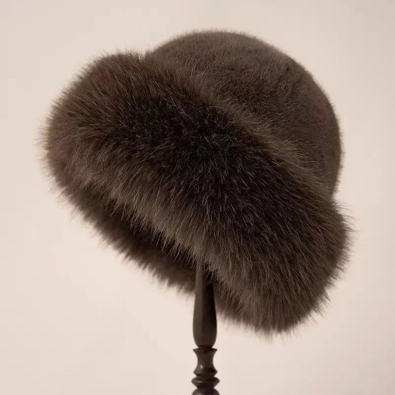 Helena – Women's Fur Winter Hat with Classic Brim