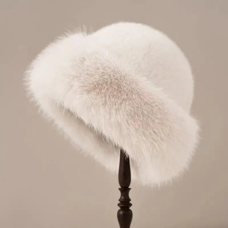 Helena – Women's Fur Winter Hat with Classic Brim