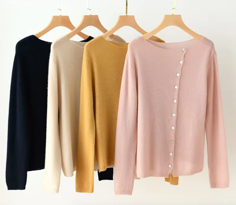 Women's Button-Up Sweater with V-Neck and Soft Texture - Image 7