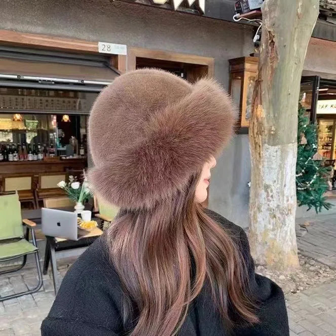 Helena – Women's Fur Winter Hat with Classic Brim