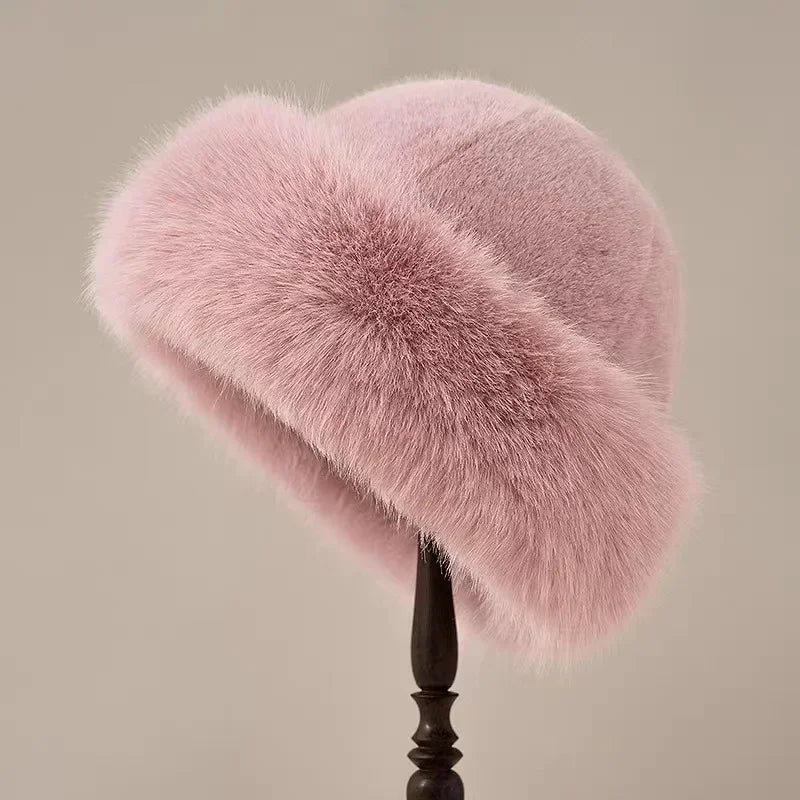 Helena – Women's Fur Winter Hat with Classic Brim