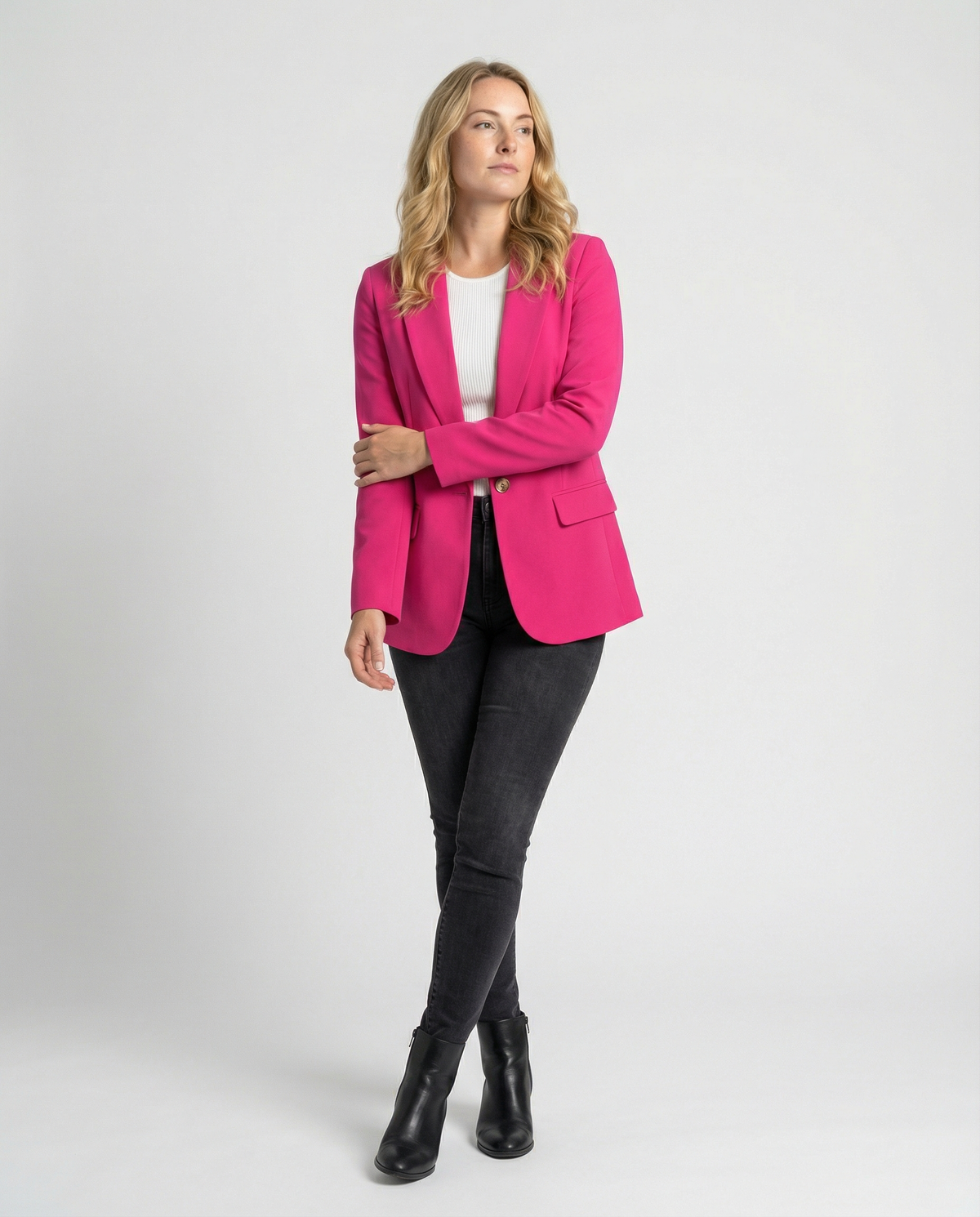 Blazer Women's Tailored Fit with Single Button Closure - Image 9