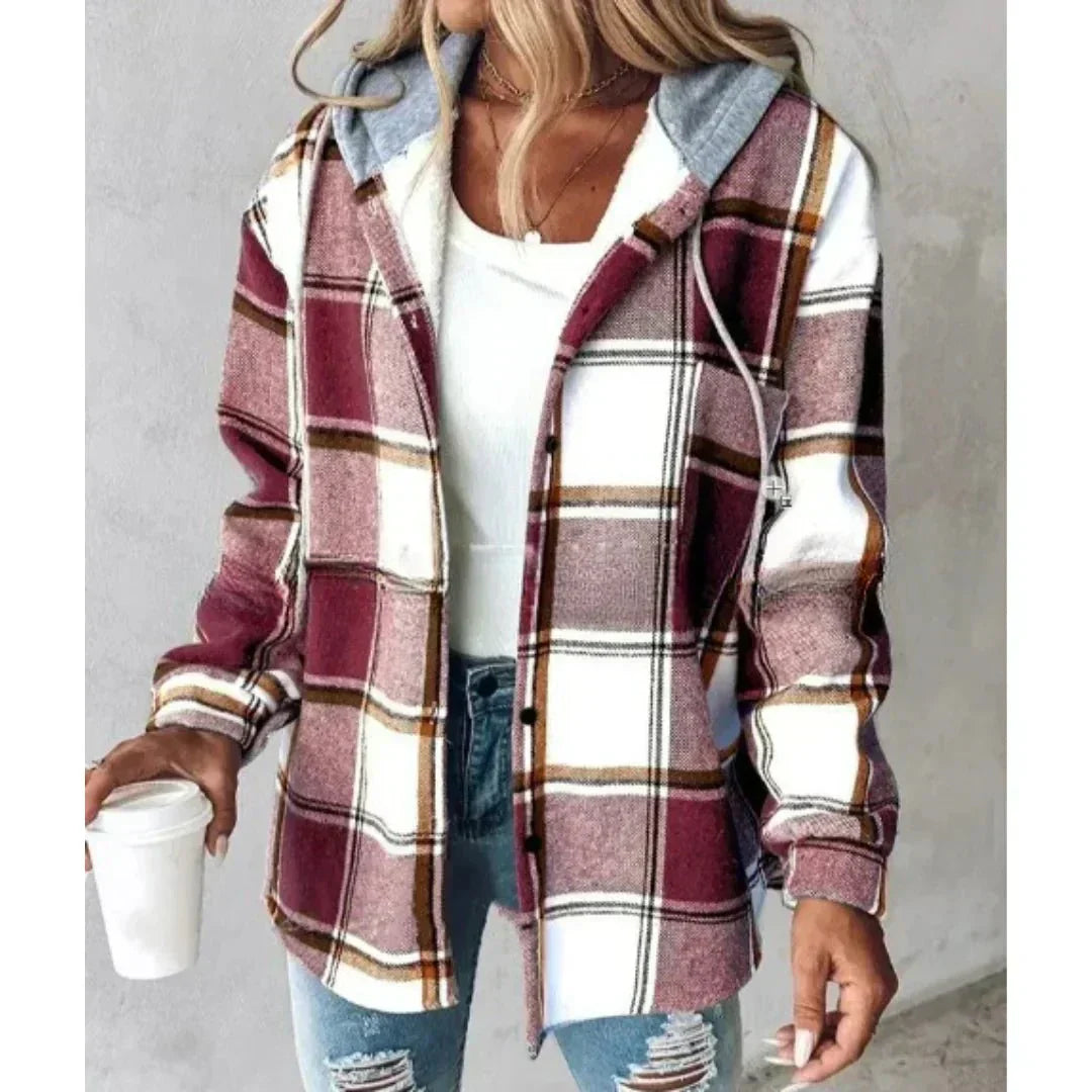 Olivia – Women's Hooded Button-Front Shirt Jacket