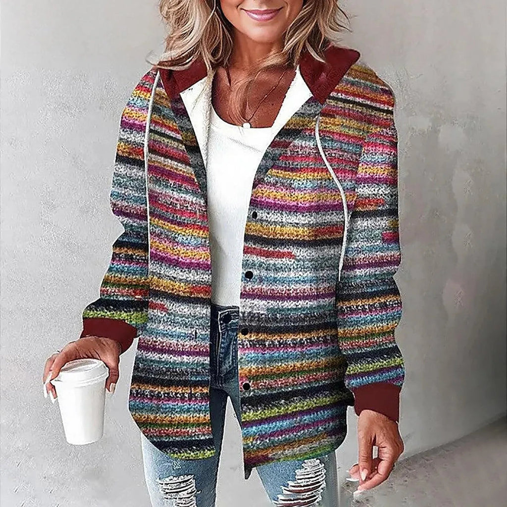 Olivia – Women's Hooded Button-Front Shirt Jacket