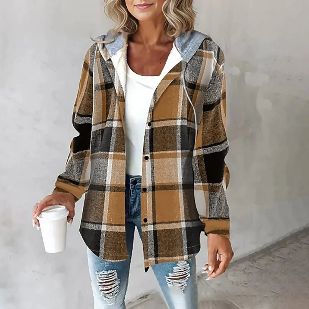 Olivia – Women's Hooded Button-Front Shirt Jacket