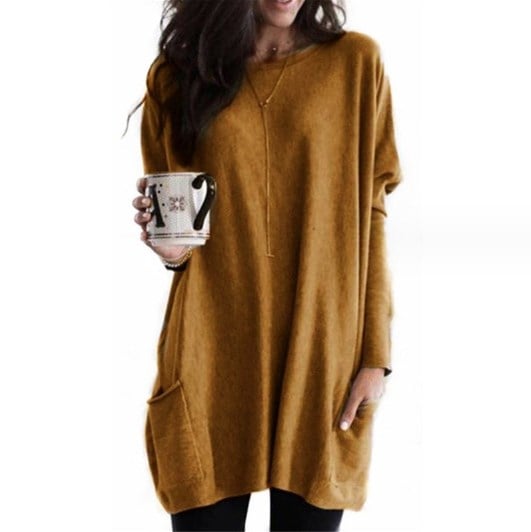 Oversized Women's Jacket with Pockets and Round Neckline - Image 9